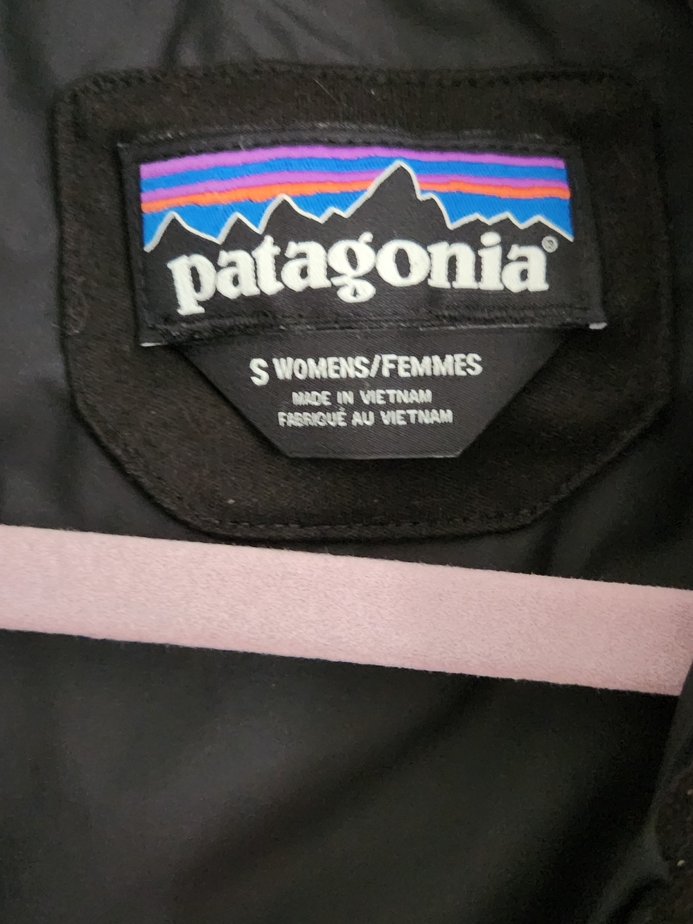 Patagonia Women's Black Ski Jacket with Pink Accent